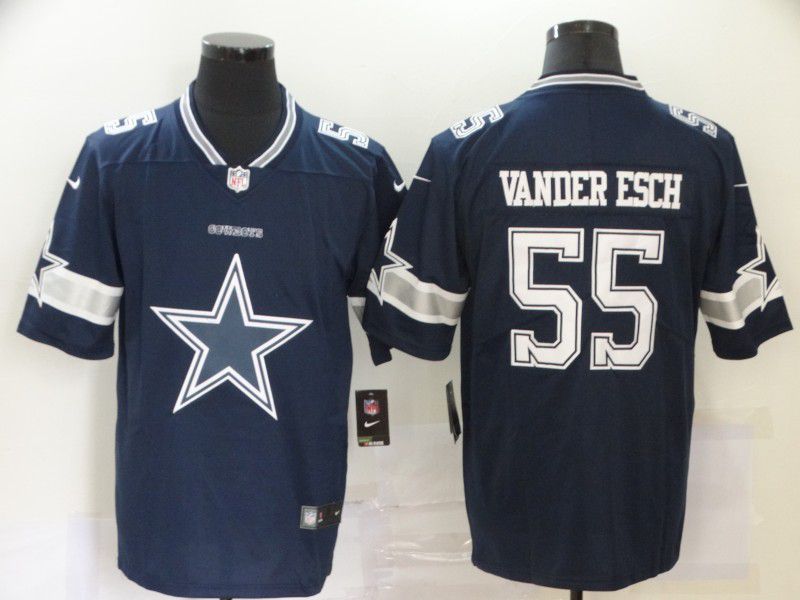 Men Dallas cowboys #55 Vander esch Blue Nike Team logo fashion NFL Jersey